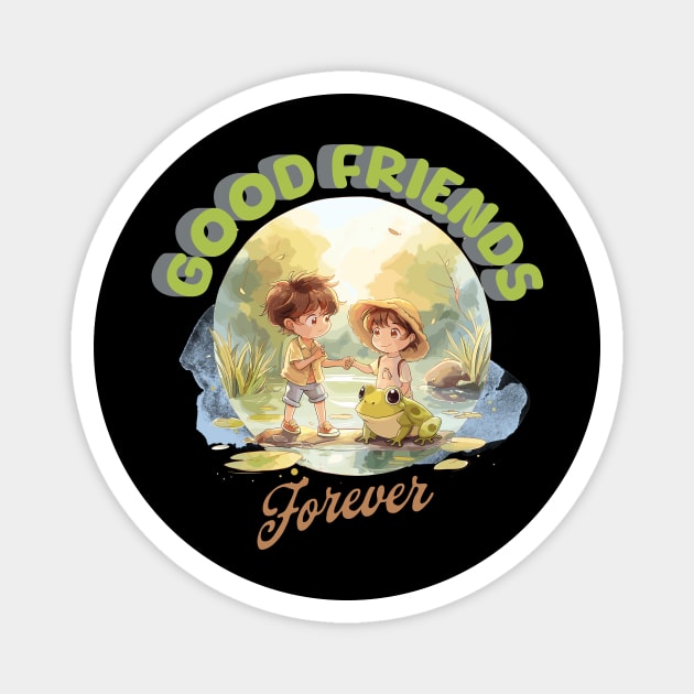 Friends Forever, Tee for Kids, Cute T-Shirt Magnet by Vinokurio